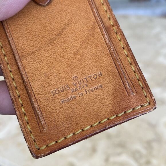 Vintage Louis Vuitton Vachetta Leather Luggage Tag & Poignet - Picture 3 of 11